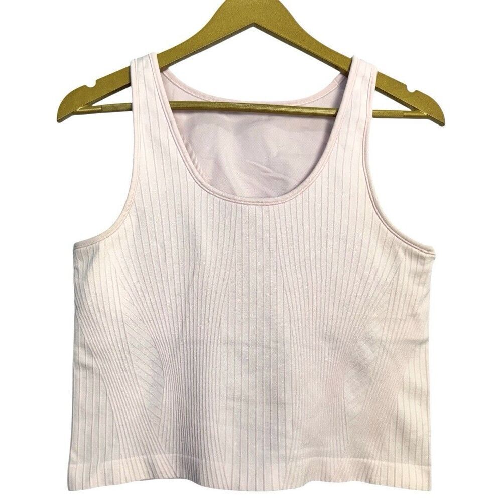 Lululemon Ebb to Street Crop Tank Size 12 Rib Map Strawberry Milkshake No Pads